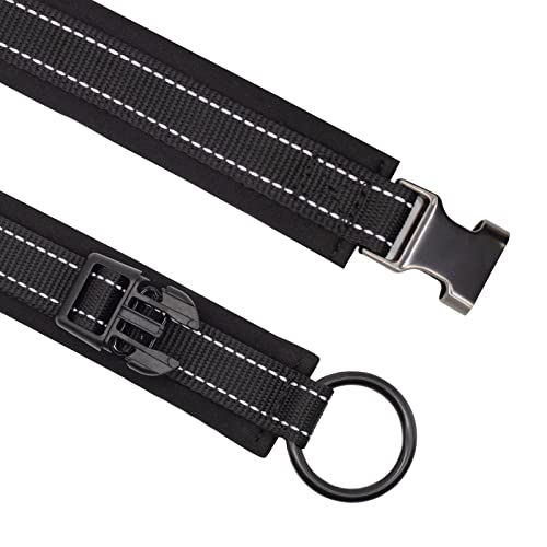 Hsigio Nylon Padded Dog Collar Soft Adjustable Reflective Wide Pet Collars For Small Medium Large Dogs, Black, S #TOP3