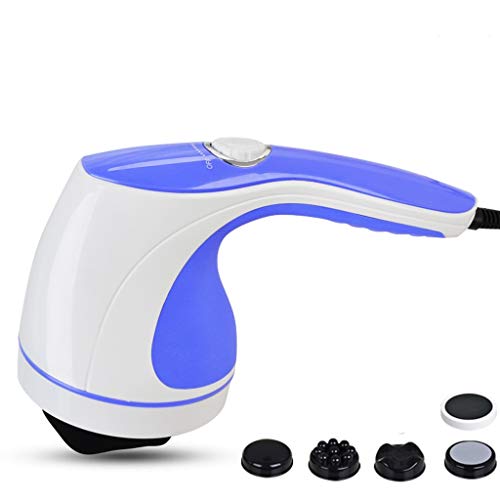 Aparatos de masaje de tejido profundo de amasamiento de mano con calor infrarrojo, eléctrica de las celulitis for el alivio del dolor músculo tenso dispositivos, 4 Cabeza del masaje ( Color : Azul )