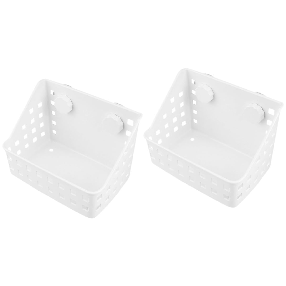 GARVALON 2pcs Supports à Foin pour Lapins en Plastique Blanc Fixation Facile pour Cage d'animaux Petits, Râteliers Suspendus Stables pour Nourriture Lapin