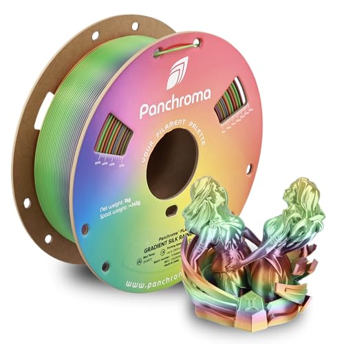 Image of Polymaker Panchroma Gradient Silk Rainbow PLA 3D Printing Filament 1.75mm 1kg, Smooth Color Transitions, Shiny Silk Finish, High Speed Printing, Ideal for Home Decor, Toys, Cosplay, Miniatures & Gifts