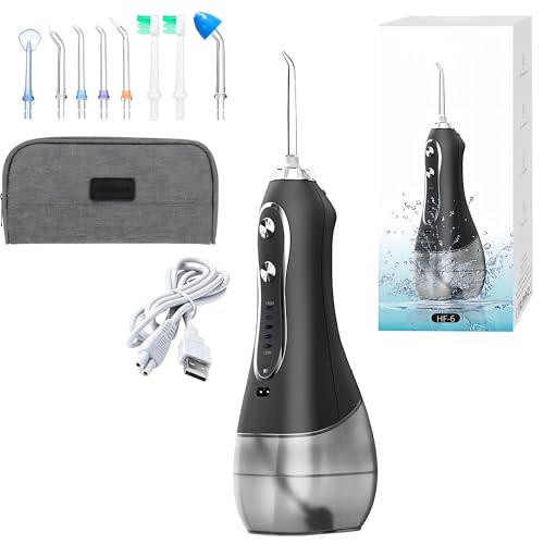 Retoo Munddusche Kabellos mit 5 Modi, Irrigator Set mit 8 austauschbare Spitzen, Zahndusche mit 300 ml abnehmbar Wassertank, praktischer Koffer inklusive, Zahnreiniger mit Schnellladefunktion – Bild 8