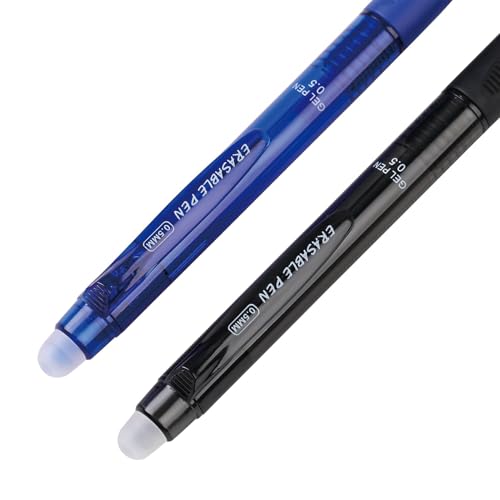 6 bolígrafos borrables retráctiles tinta azul 0.5mm miniatura 4