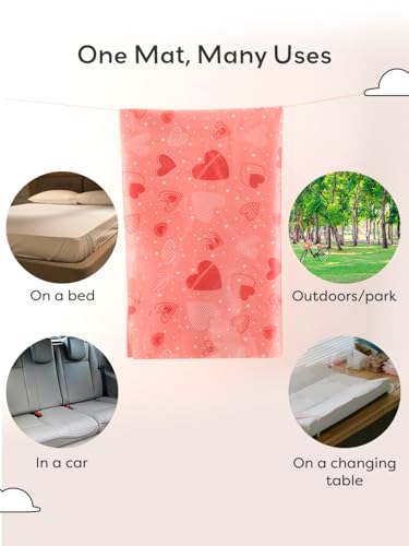 Image of SuperBottoms Diaper Changing Mat for Baby - Waterproof & Washable Bed Protector | Super Absorbent, Lightweight, Breathable InstaDry Playmat (70cm x 100cm) - Peppy Pink (Medium)