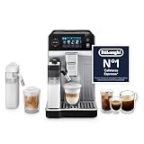 De’Longhi Eletta Ultra – Perfetto Cafetera Superautomática con Jarra de leche automática, 50+ Bebidas Calientes y Frías, Tecnología Silent, Pantalla Táctil a Color, Color Metal (ECAM472.85.MB)
