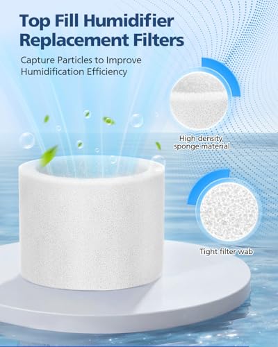 Image of 6000S Filter Replacement Compatible with LEVOIT Superior 6000S Smart Evaporative Humidifier, 8 Pack Wick Filters+ 6 Pack Top Fill Filters, Gray
