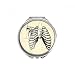 Rib Bone Human Skeleton Sketch Hand Compact Mirror Round Portable Pocket Glass