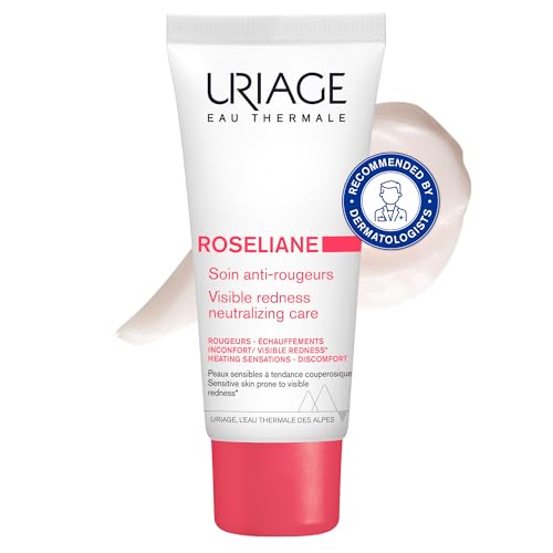 Uriage Roseliane Soin Anti-Rougeurs - Beurre de Karité, Extraits de Ginseng et d'Algues - Apaise, Hydrate, Réduit Visiblement les Rougeurs - Crème Visage...