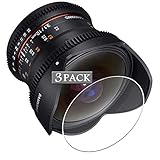  Vaxson 3-Pack TPU Pellicola Protettiva, compatibile con SAMYANG 12mm T3.1 VDSLR ED AS NCS Fish-eye, Screen Protector Film [Non Vetro Temperato] Nuovo