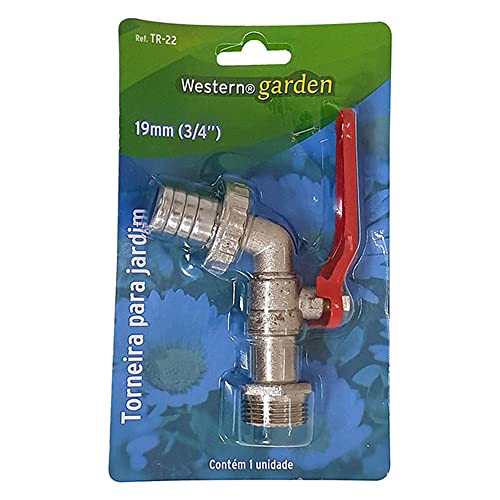 Western TR-22 Torneira para Jardim, Prata/Vermelho, 3/4