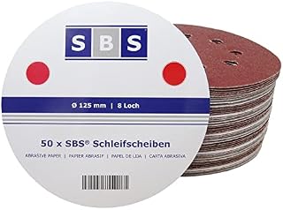 50 sztuk | SBS® tarcze szlifierskie | Ø 125 mm | 8 otworów | ziarnistość 40  różne stopnie ziarnistości do wyboru