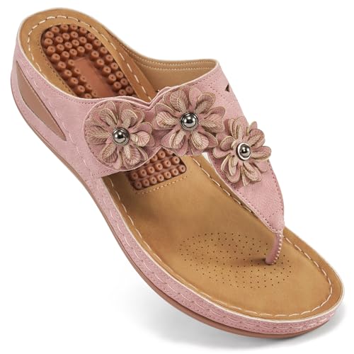 FUDYNMALC Sandals Women Wedge Shoes: Summer Dressy Flip Flops Comfortable Orthopedic Platform Footwear Casual Walking Wedges