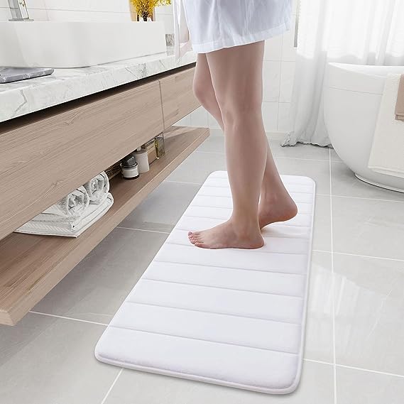 smiry Memory Foam Bath Mat, 40 x 120 cm, Extra Soft Non-Slip Bathroom Mat Runner