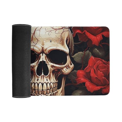 Skull Rose-Red Pad de Escritorio Grande con Base Antideslizante miniatura 3