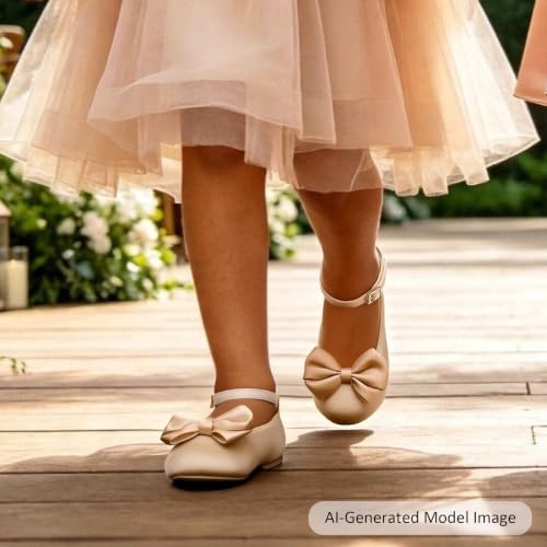 Image of Felix & Flora Toddler Flower Girl Dress Shoes - Baby Girl Ballet Mary Jane Flats for Party School Wedding
