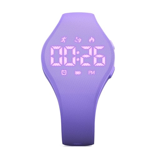 Montre podomètre enfants sans application pour le sport et l'école violette