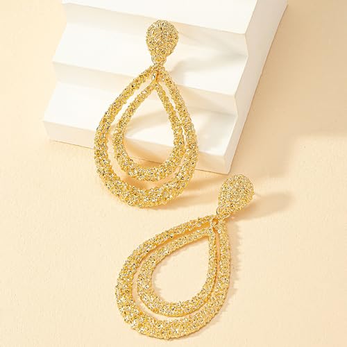 Vintage Teardrop Dangle Earrings Gold Geometric Drop Waterdrop Fashion Gift for Women3