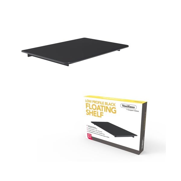 VonHaus Floating Shelf Bracket for Sky Box, PS4 or Xbox - Single Black Glass Mount - Image 7