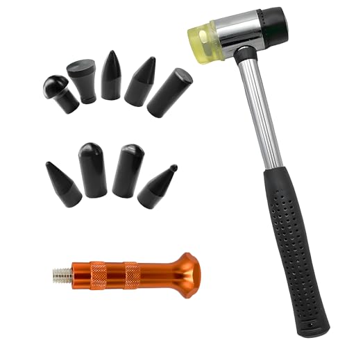 Image of Yourkar 10 PCS Dent Repair Tool Kit, Paintless Dent Repair Tools for Auto Body DIY Dent Fix, Car Dent Repair Tool Kits Inclued Rubber Hammer and 9 PCS Heads Tap Down Tools