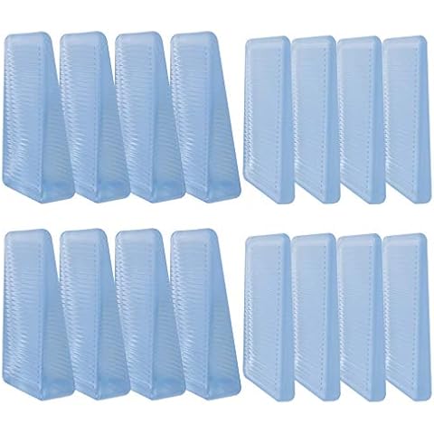 LELE LIFE 16Pcs Furniture Leveling Wedges Toilet Shims, 2 Heights, Flexible Stackable Level Wedge Door Wedges Stopper, Window Wedges Furniture Stabilizer Table Shims Cover
