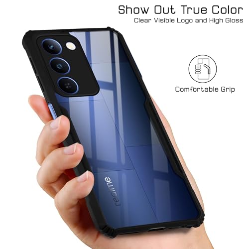 Image of Jkobi Hybrid Back Cover Case for Realme P4 Lite 5G | Realme Narzo 100 Lite 5G (Shockproof with Polycarbonate Clear Panel | Professional Black)