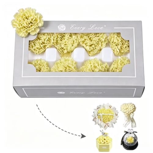 Preserved Carnation Heads 8 Pzs, Flores Eternas Naturales miniatura 1