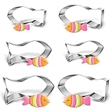  6 piezas Moldes para galletas,Cortadores de Galletas ,Cortador de Galletas de Pescado,Galleta Moldes de Acero Inoxidable ,para comunión, confirmación, bautizo
