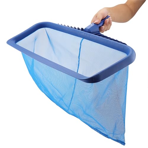 Retino Raccogli Foglie Leggero con Rete Fitta E Sacco Profondo, Utensile Efficace per Pulizia Piscina Laghetto E Vasca, Retino Galleggiante Compatibile con Asta Telescopica Standard