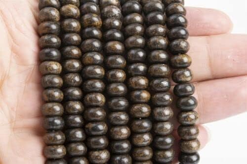 Miniatura 4 de Cuentas de bronce de barra de caramelo natural de 0.315 x 0.197in, cuentas sueltas AAA Rondelle de 7.5 pulgadas