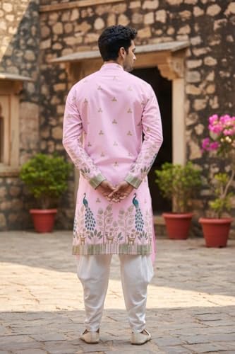 Image of Trustous Men's Pure Cotton Kurta Dhoti Set | Traditional Ethnic Wear for Festive, Wedding & Puja Occasion