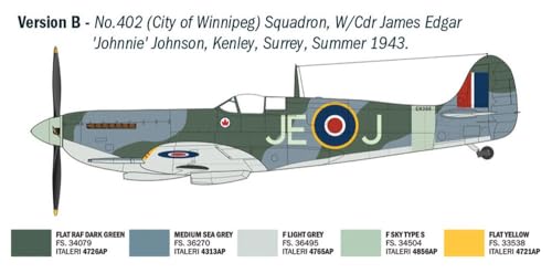 Spitfire Mk. IX Ace modelo de plástico Italeri IT2843 WW2 1/48 4
