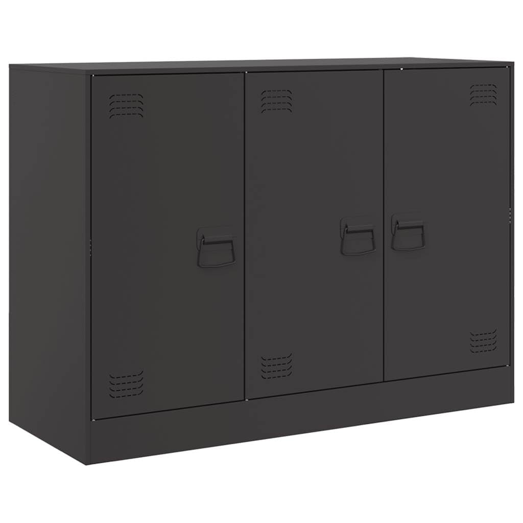 vidaXL Sideboard, Side Cabinet for Living Room Hallway, Cupboard with Storage, Highboard, Buffet Cabinet, Modern Style, Black Steel