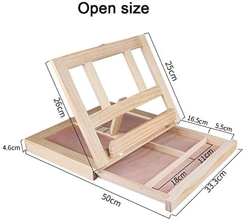 Wooden Tabletop Drawing Holder Kid's Sketch Drawing Box Adult Adjustable Desktop Sketch Oil Painting Stand