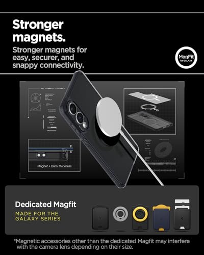 Image of Spigen Ultra Hybrid MagFit | Samsung Galaxy S25 Edge Case [MagSafe] [Semi Transparent] Galaxy S25 Edge Back Cover | TPU+PC - Frost Black