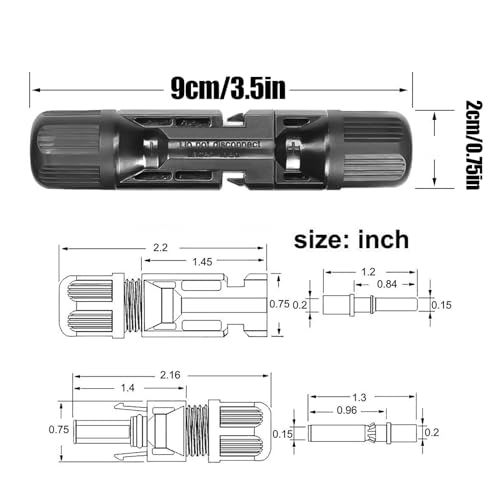 Connecteurs câbles panneaux étanches mâle et femelle avec câble adaptateur robuste