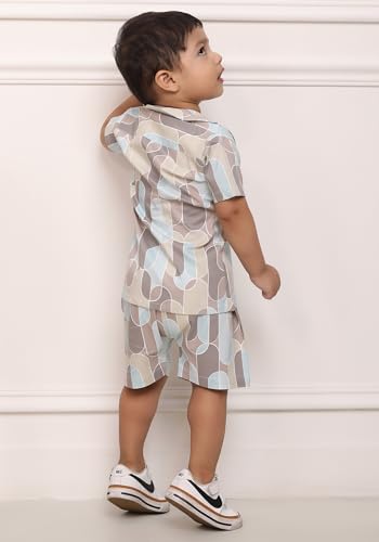 Image of POLKA TOTS 100% Cotton Co-Ord Set for Boys | Half Sleeve Shirt & Shorts Beach Outfit for Kids | Ultra-soft & Breathable Summer Clothes for Toddler & Baby Boy | Casual Dress & Printed Nightwear Set