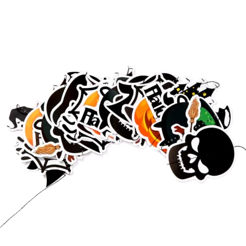 Image of Black-Ghost Witch-Bat Spider Halloween-Garlands Decorations - Panduola