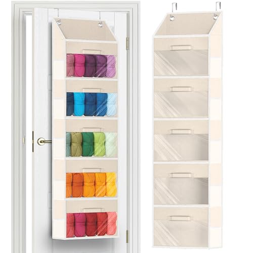 Ofiray-home Hanging Yarn Storage Organizer with 5 Drawers, Over the