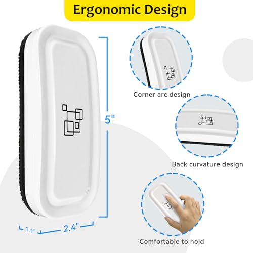 Image of maxtek Magnetic Dry Erase Eraser, Pure White, 8 Pack