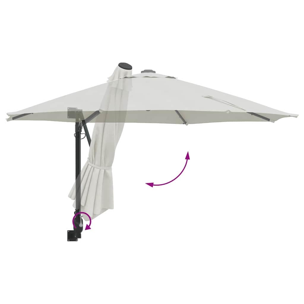 Ombrellone da giardino azzurro, 248 x 248 x 148 cm, inclinabile, con manovella, salvaspazio, per terrazza, balcone e giardino