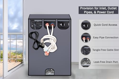 Image of Stylista Washing Machine Cover Compatible for Samsung 6.2 kg WA62M4100HY /TL Fully-Automatic Top Load Dark Grey