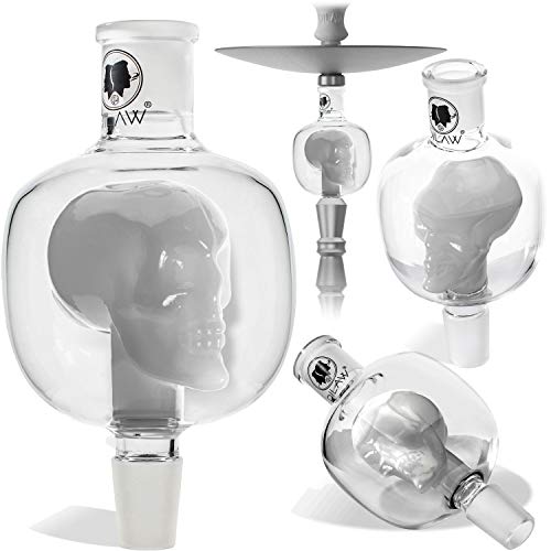 DILAW® Shisha Molassefänger Totenkopf Bunt (aus Glas für (Schliff 18/8) - Wasserpfeife, Vorkühler-Aufsatz Skull Wasserpfeife | Weiss DILAW® Shisha Molassefänger Totenkopf Bunt (aus Glas für (Schliff 18/8) - Wasserpfeife, Vorkühler-Aufsatz Skull Wasserpfeife | Weiss