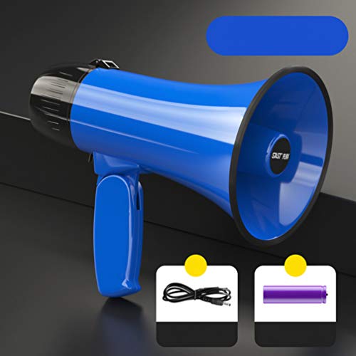 Garneck Megaphone Speaker Adjustable Volume for Football Soccer Baseball Hockey Basketball Cheerleading Fans Coaches Safety Drills (Blue)