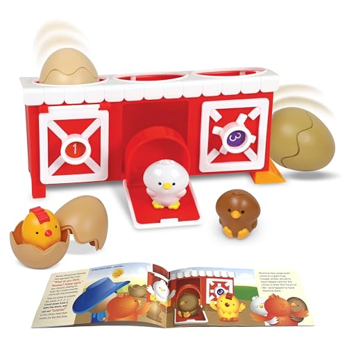 Learning Resources Peeksville Hide & Cheep Chicken Coop, Farm Animals, Farm Toys, Barn, Sensory Toys, Peekaboo, Toddler Playset, Toddler Gift, Manipulatives for Preschoolers