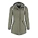 Produktbild Dry Fashion Damen Regenmantel Kiel - Frauen Regenjacke Damen Jacke mit verstellbarer Kapuze Lang Winddicht Wasserdicht in Oliv Größe 48