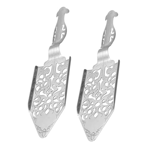 TOKIDNY 2 pièces Cuillère Absinthe Inox Pratique Acier Inoxydable Cuillère Bar Creuse pour Filtre Sucre et Infusion Ustensile pour Cocktail et Dégustation