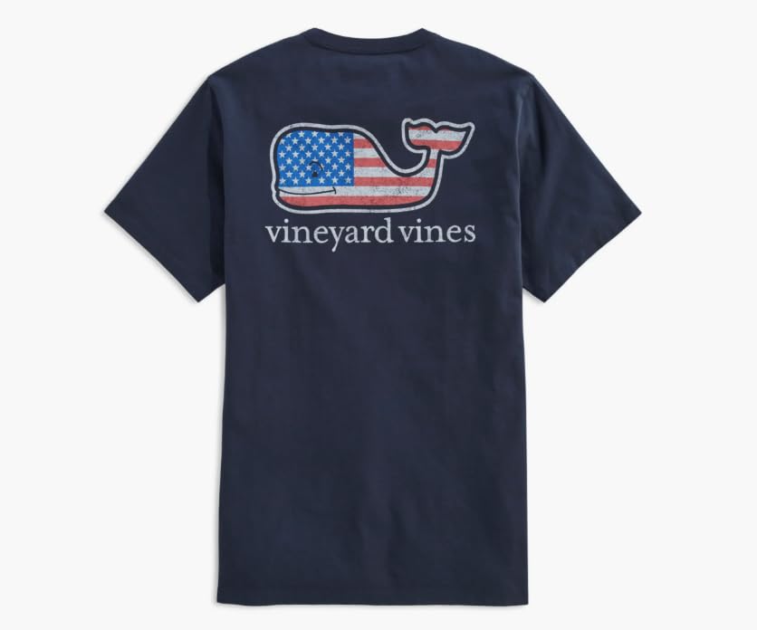 Image of Vineyard Vines Girls' Flag Whale Short-Sleeve Pocket Tee