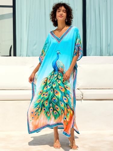 Image of NFVNKJ Women's Plus Size Beach Lounge Kaftan Maxi Dress Swimsuit Coverup for Women