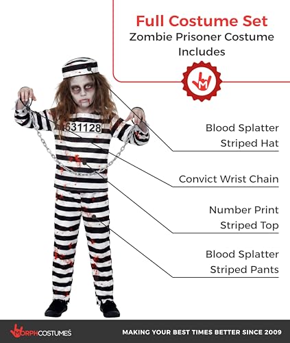 Disfraz Morph Prisoner para niños, zombie unisex miniatura 2