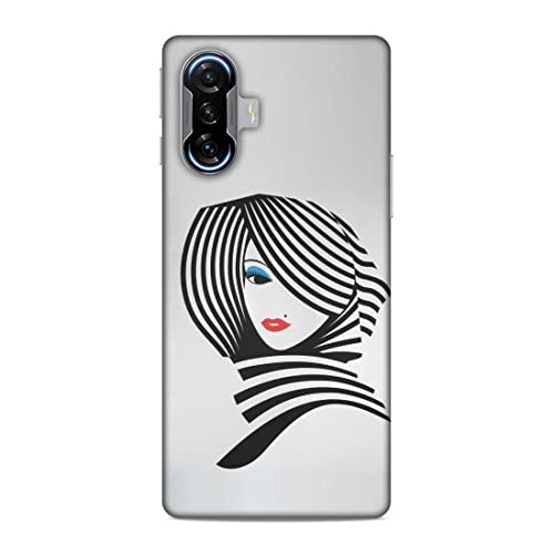 Image of Printed Mobile Back Hard Case Cover for Xiaomi Poco F3 GT | Girl, Cute Girl, Eye Lashes, Scarf, Lipstick-2197
