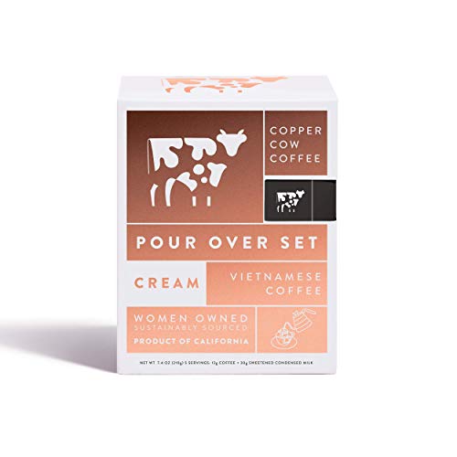 Copper Cow Coffee Vietnamese Pour Over Coffee Filters with California Sweetened Condensed Milk – Single-Serve and All-Natural Pre-Filled Coffee Filters – Classic (5 Pack) - Thumbnail 5